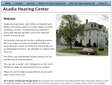 Tablet Screenshot of acadiahearing.com